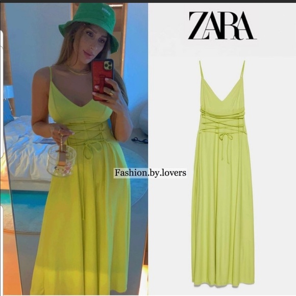 LONG DRESS WITH DRAWSTRING DRESS - Picture 2 of 14